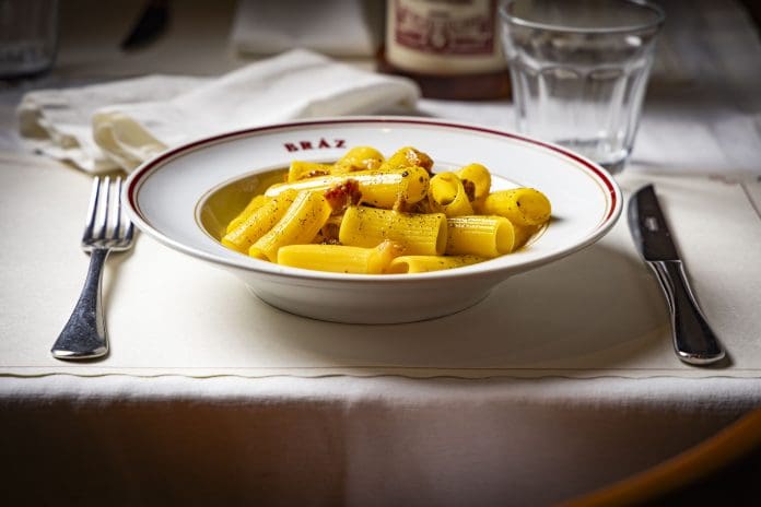 Rigatoni con Zafferano, um dos pratos que a Bráz Trattoria irá apresentar durante a Settimana della Cucina Regionale Italiana. Foto: Mario Rodrigues